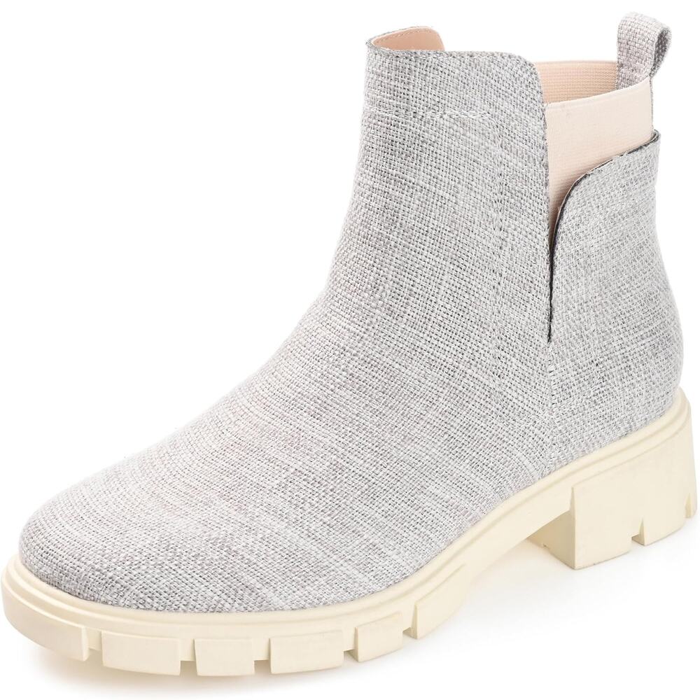Journee Collection Women Jeeva Ankle Chelsea Boots Size US 9.5M Grey Knit